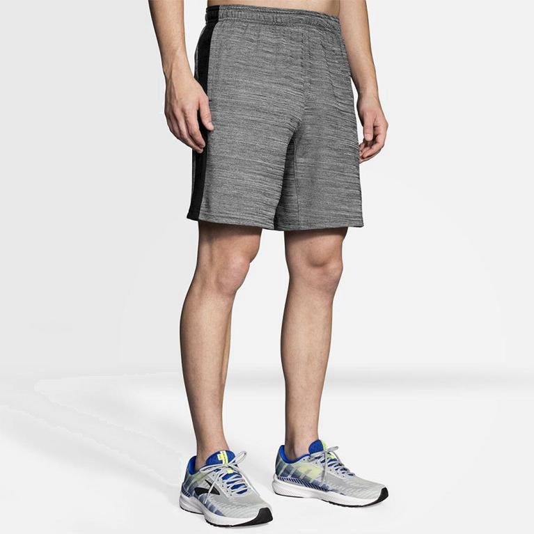 Brooks Rep 8 Hardloopshorts voor Heren Grijs (UNDSM-9703)